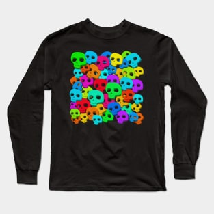 Aesthetic Cartoon Colour Skull Collage ∆∆∆∆ Graphic Design/Illustration Long Sleeve T-Shirt